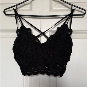 Anemone Black Lace Padded Bralette Sz L